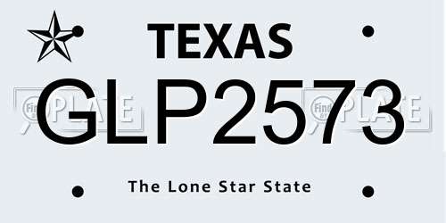 GLP2573 Texas License Plate