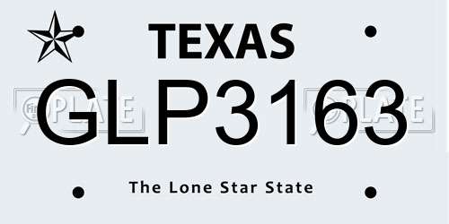 GLP3163 Texas License Plate