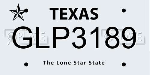 GLP3189 Texas License Plate