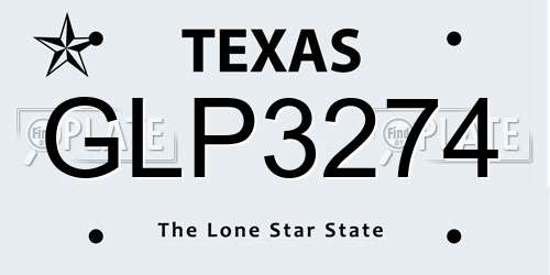 GLP3274 Texas License Plate