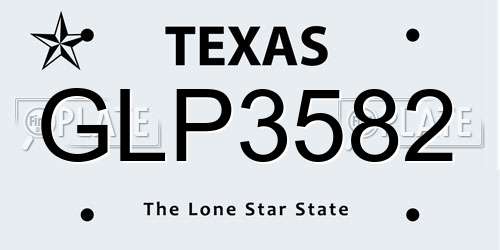 GLP3582 Texas License Plate