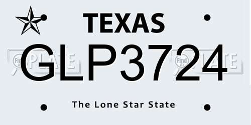 GLP3724 Texas License Plate