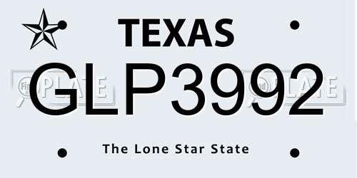 GLP3992 Texas License Plate