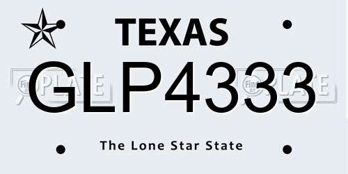GLP4333 Texas License Plate
