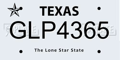GLP4365 Texas License Plate