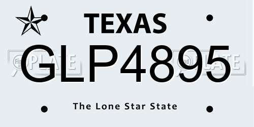GLP4895 Texas License Plate