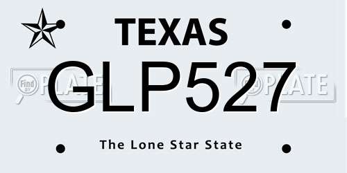 GLP527 Texas License Plate