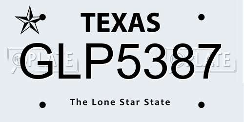 GLP5387 Texas License Plate