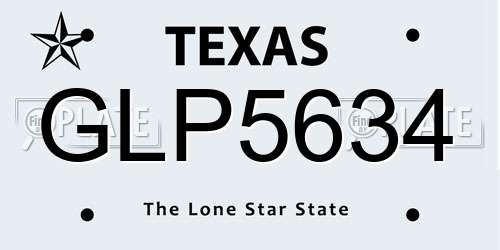 GLP5634 Texas License Plate