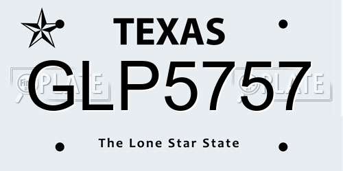 GLP5757 Texas License Plate