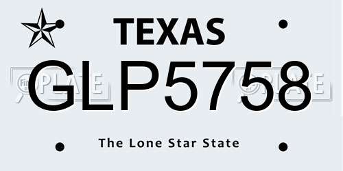 GLP5758 Texas License Plate