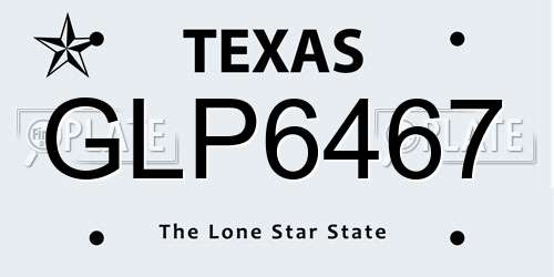 GLP6467 Texas License Plate