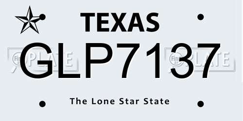 GLP7137 Texas License Plate