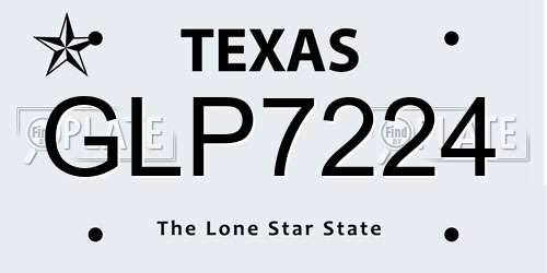 GLP7224 Texas License Plate