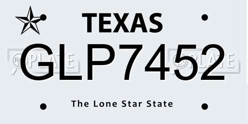GLP7452 Texas License Plate