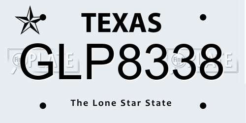 GLP8338 Texas License Plate