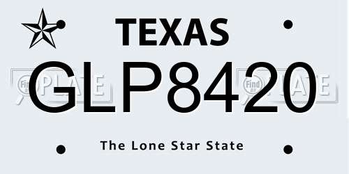 GLP8420 Texas License Plate