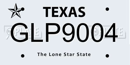 GLP9004 Texas License Plate
