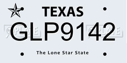 GLP9142 Texas License Plate
