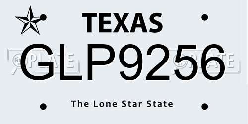 GLP9256 Texas License Plate