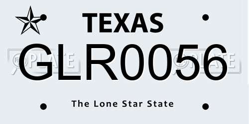 GLR0056 Texas License Plate