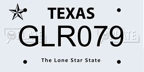 GLR079 Texas License Plate