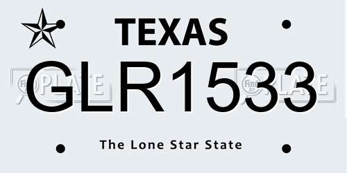 GLR1533 Texas License Plate