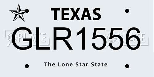 GLR1556 Texas License Plate