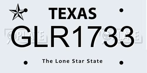 GLR1733 Texas License Plate