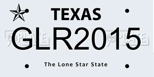 GLR2015 Texas License Plate