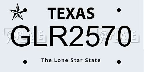 GLR2570 Texas License Plate
