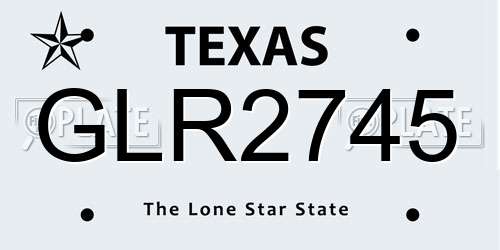 GLR2745 Texas License Plate
