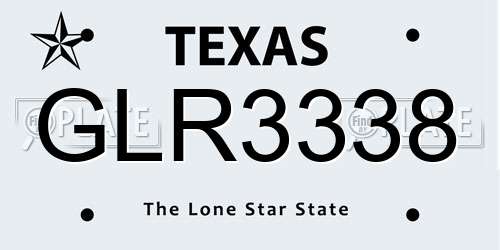 GLR3338 Texas License Plate