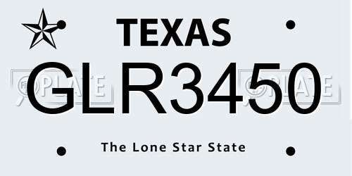 GLR3450 Texas License Plate