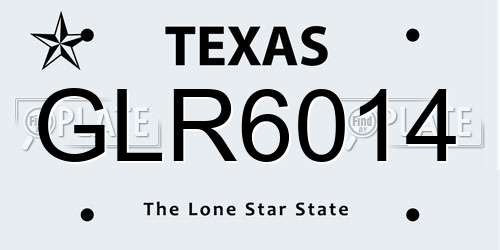 GLR6014 Texas License Plate