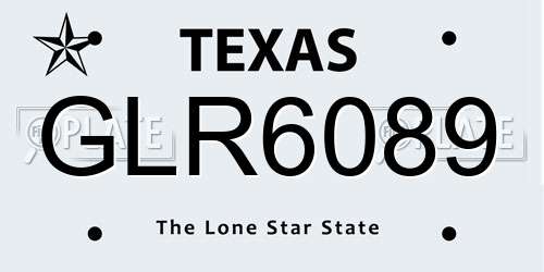 GLR6089 Texas License Plate