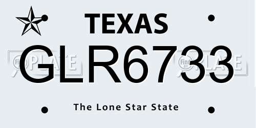GLR6733 Texas License Plate