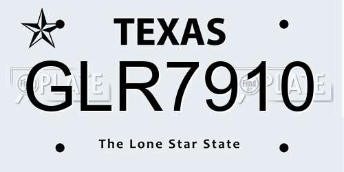GLR7910 Texas License Plate