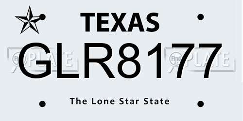 GLR8177 Texas License Plate