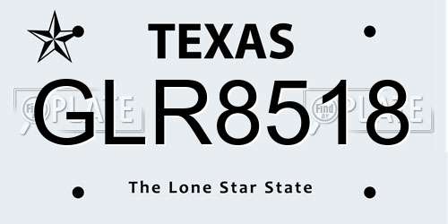GLR8518 Texas License Plate