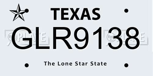 GLR9138 Texas License Plate