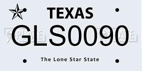 GLS0090 Texas License Plate