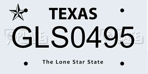 GLS0495 Texas License Plate