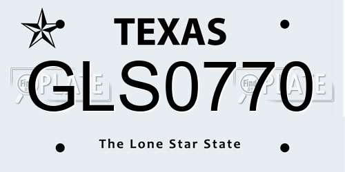 GLS0770 Texas License Plate