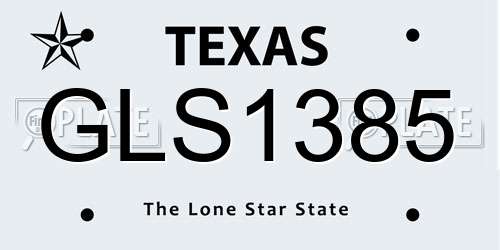 GLS1385 Texas License Plate