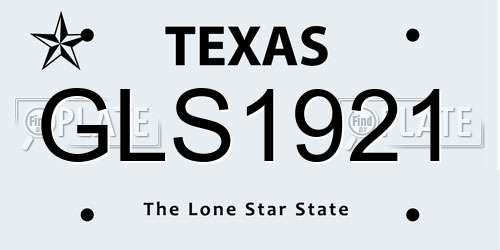 GLS1921 Texas License Plate