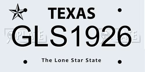 GLS1926 Texas License Plate