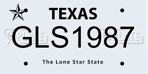 GLS1987 Texas License Plate