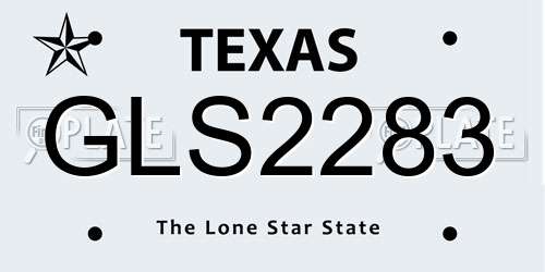 GLS2283 Texas License Plate