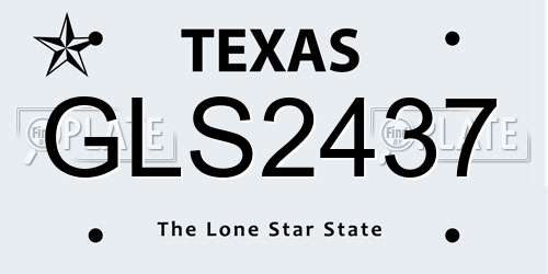 GLS2437 Texas License Plate